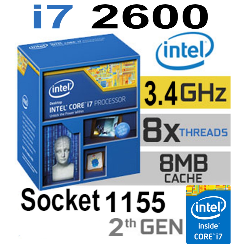 CPU INTEL CORE I7 2600 (Socket 1155) มือสอง พร้อมส่ง ส่งเร็วมาก!!! [[[แถมซิลิโคนหลอด พร้อมไม้ทา]]]