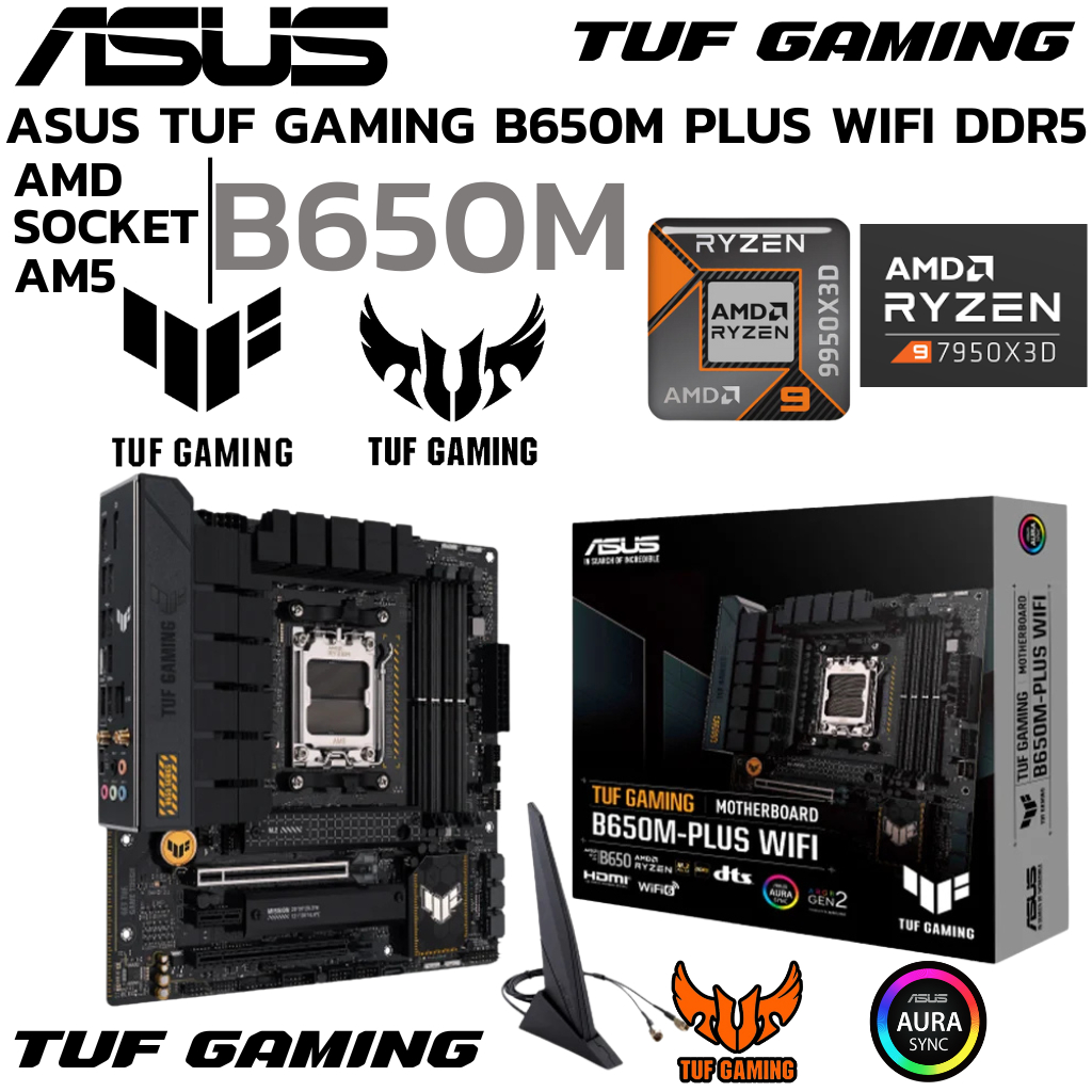 MAINBOARD (เมนบอร์ด) ASUS TUF GAMING B650M-PLUS WIFI (SOCKET AM5) (MICRO-ATX)