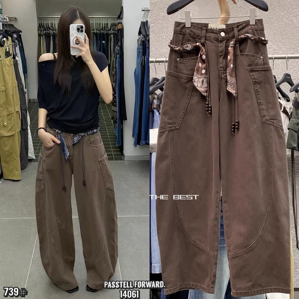 🇰🇷New🇰🇷  Korea pocket baggy Darim jeans with belt มาใหม่ค้า กับยีนdarim  ทรงสวยเท่ห์ๆเลยค้าาาา มาพร้