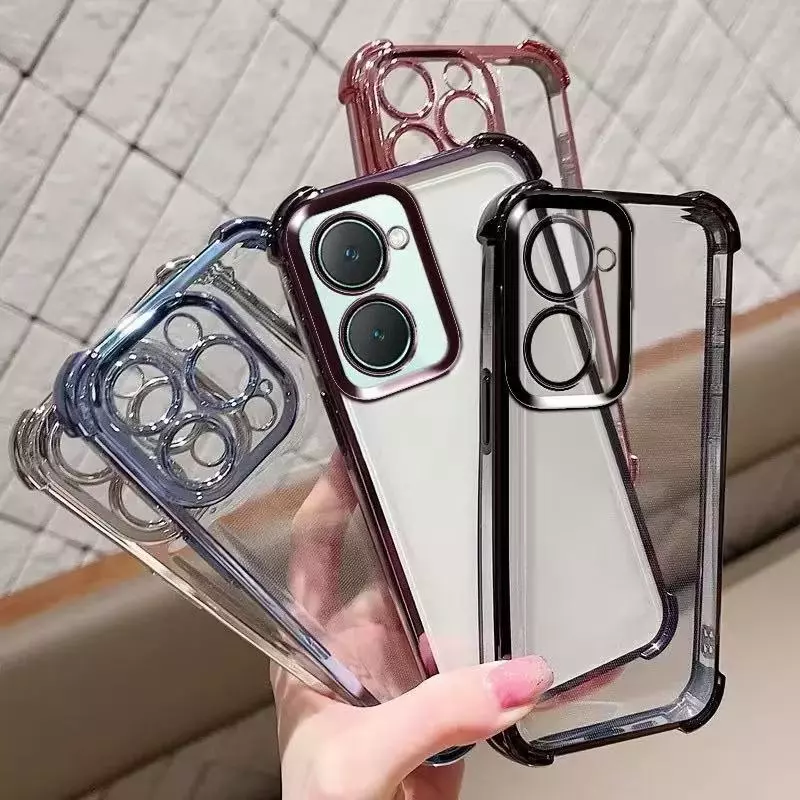เคสใสขอบสี กันเลนส์กล้อง สำหรับVivo Y03 Y03T Y18 Y28S Y21 Y21T T1X Y33S Y33T กันกระแทก