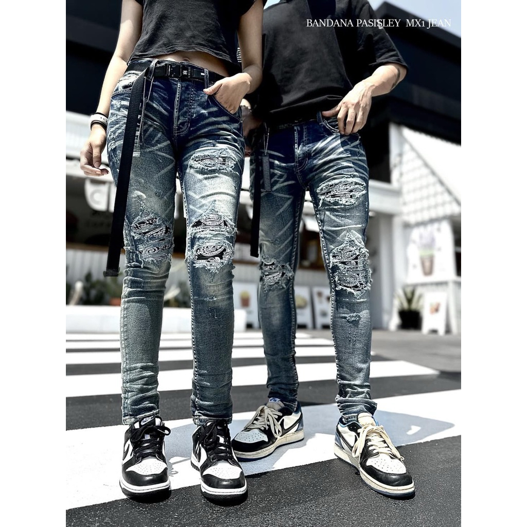 กางเกงขายาวแฟชั่นสตรีท Mx Series limited. ผู้ชาย Jeans ยีนส์ Man Clothing