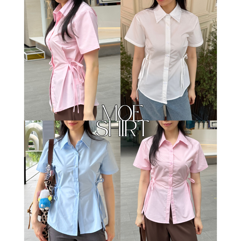 UIUI | MOE SHIRT เสื้อเชิ้ตผูกเอวด้านข้าง - รูปที่ 2