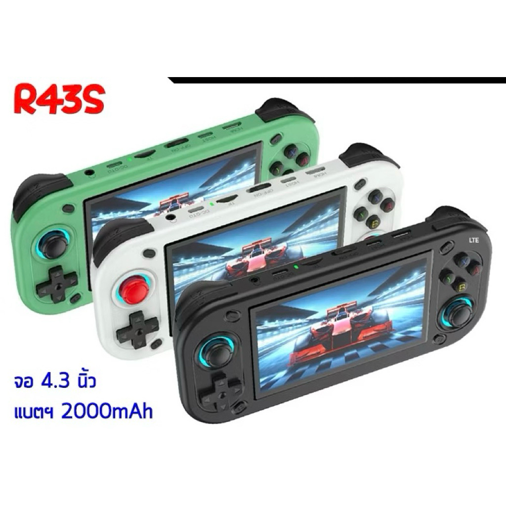 ประกัน 6 เดือน เครื่องศูนย์ไทย R43s ใหม่เกมพกพามีไฟ RGB  64G เกมบอย gameboy psp  game console Retro 