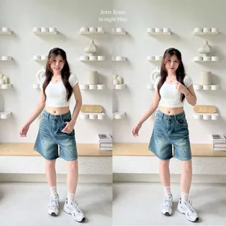 Beberlin กางเกงยีนส์ขาสั้น3ส่วน รุ่น Jorts jeans / No : 1003
