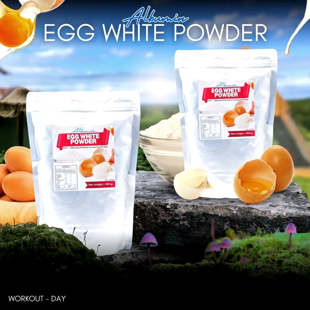 ผงไข่ขาว โปรตีนไข่ขาว อัลบูมิน Albumin ขนาด500กรัม