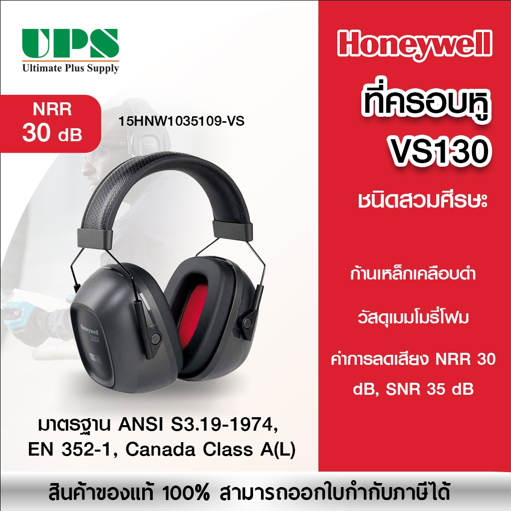 HONEYWELL ที่ครอบหูลดเสียงแบบคาดศีรษะ รุ่น VS130