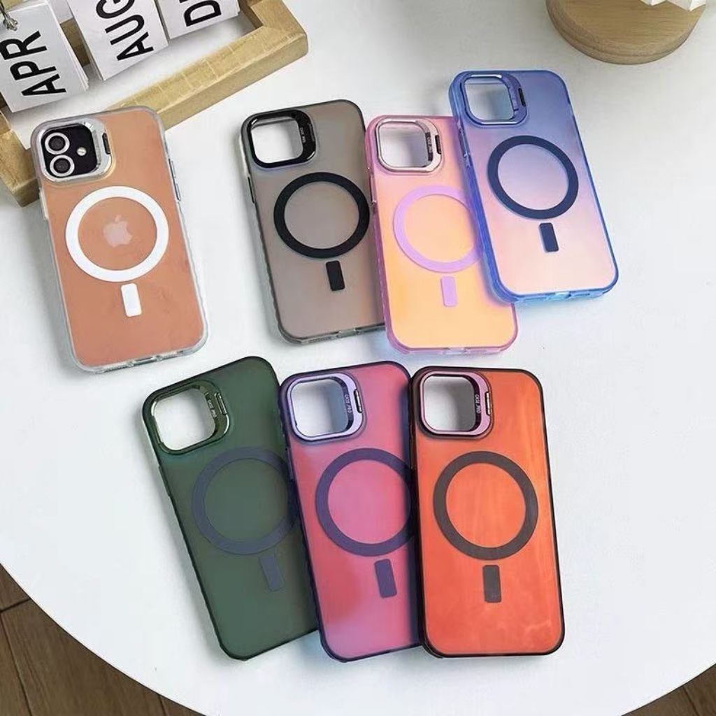 {ส่งจากไทย} เคสตั้งได้แม่เหล็ก โฮโลแกรม Magnetic Case For iPhone i15 i15pro i15promax​ i16 i16pro  i