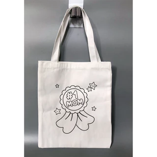 ถุงผ้าระบายสี ลายวันแม่ ลายวันพ่อ สินค้าพร้อมส่ง