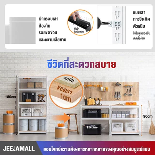 JJM ชั้นวางของ ใหญ่ 6/5/4/3ชั้น สแตนเลส+ไม้ 300-600 กก. แข็งแรงมาก เลือกได้หลายขนาด ความสูงสามารถปรับได้แต่ละชั้น shelf
