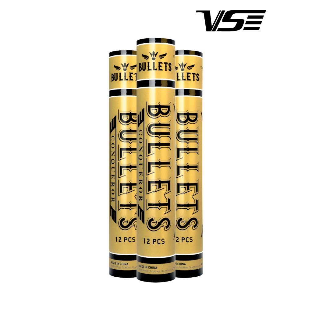 ลูกแบดมินตัน ลูกขนไก่ BULLETS CONQUEROR (GOLD) SPEED 76