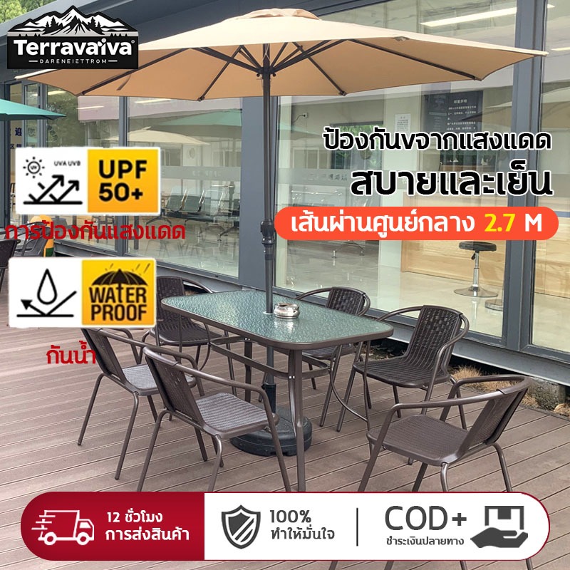 ร่มสนาม ร่มกันแดดสนามใหญ่ การหมุน ร้านกาแฟ ตลาดนัด 2.7M ร่มชายหาด