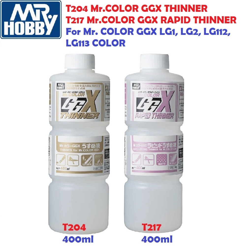 Mr. Hobby Mr. Color GGX T204 Thinner, T217 Rapid Thinner 400ml for Mr. Color GGX color