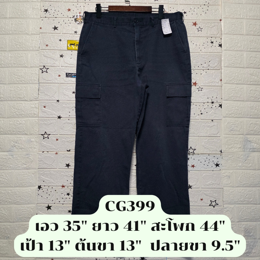 CG399 กางเกงคาร์โก้ Edwards สีกรมท่า  มือสอง 📏 เอว 35"