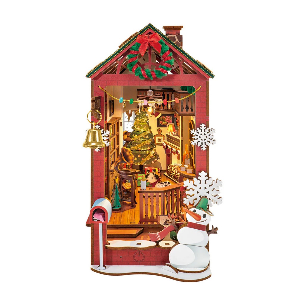Rolife Book Nook Shelf Insert - Christmas Series ที่กั้นหนังสือ | บ้านตุ๊กตา โมเดลบ้าน ตัวต่อไม้ ของเล่นตัวต่อ