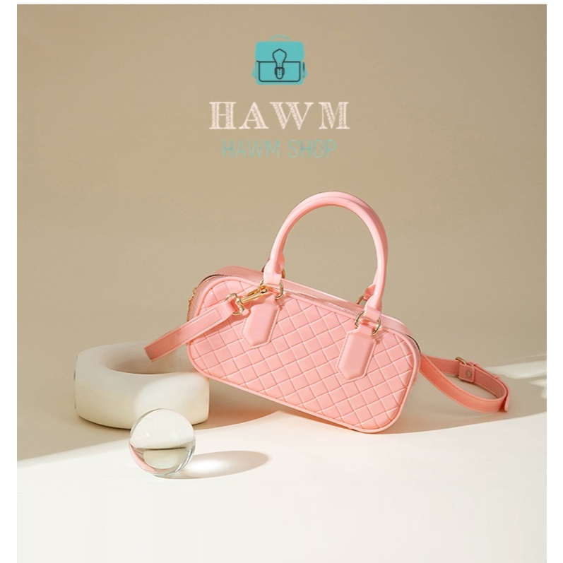 HAWM- กระเป๋าสะพายไหล่ผู้หญิง สายปรับได้ ทรงสี่เหลี่ยม สีลูกกวาด มั่นใจสไตล์อินสตาแกรม