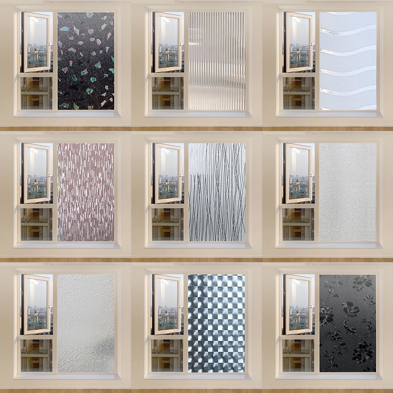 ฟิล์มติดกระจกสุญญากาศ PVC ยาว 2 เมตร กันความร้อน-UV กันเปื้อนกันระเบิด สำหรับบ้าน หน้าต่าง ประตูห้องน้ำ-ครัว (แบบใส/ฝ้า)