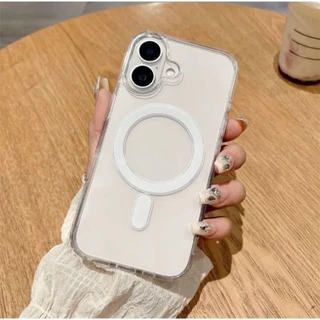 มี ส่งด่วน (For 16 Pro max) เคส ชาร์จได้ เคสใส สำหรับ iPhone 17 Air 16e 17Pro 17Promax 11,12,13,14,15 Pro Plus Promax