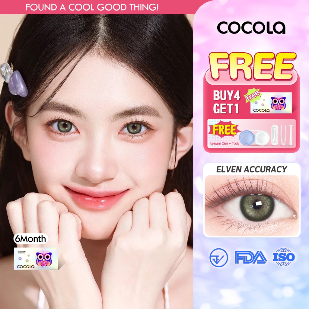 COCOLA Green คอนแทคเลนส์💎Color Contact Lens สีฟ้าแซฟไฟร์&ทอง24K|DIA 14.2-14.5mm #สินค้ามาแรง,HF16-2