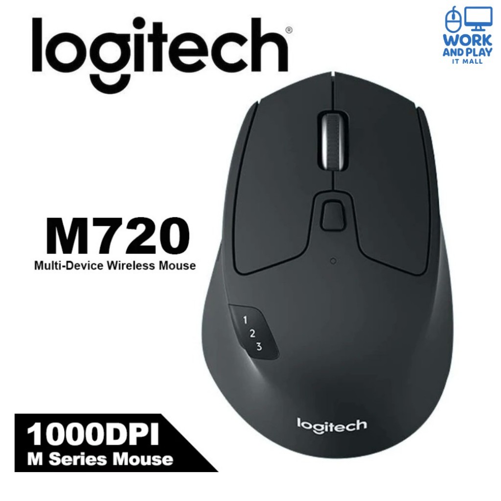 เมาส์ไร้สาย⚡️ LOGITECH M720 Triathlon Multi-Device Wireless Mouse, Bluetooth 1000 DPI, 8 Buttons