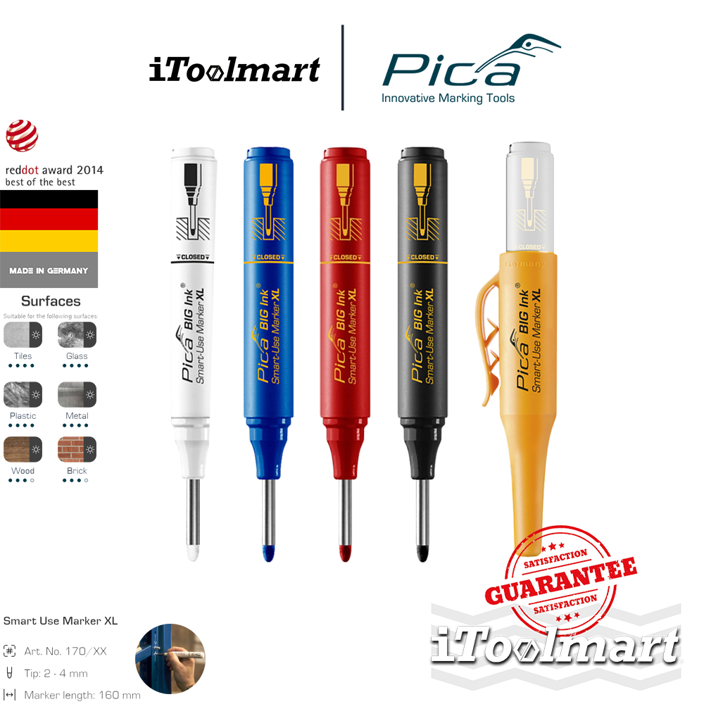 PICA BIG Ink 170/SB Smart-Use Marker XL ปากกา มาร์คจุด สีแดง,ดำ,น้ำเงิน,ขาว