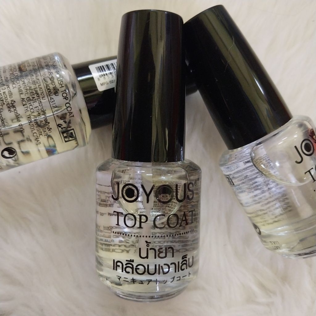 1 ขวด น้ำยาเคลือบใส เล็บ ยาทาเล็บ ชนิดใส ไม่ฉุน ไม่เหลือง แห้งไว จอยอัส joyous polish nail top coat 11ml clear
