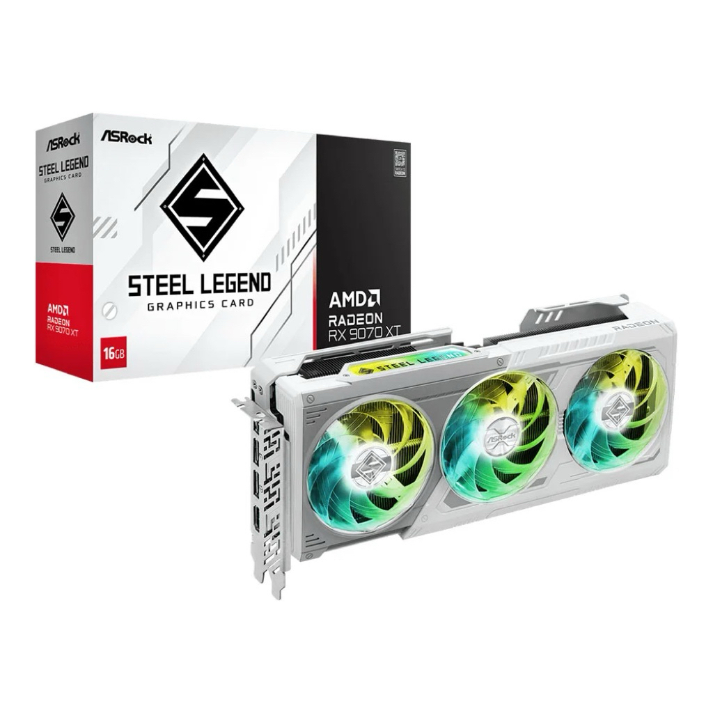 VGA ASROCK RX9070XT STEEL LEGEND 16GB (การ์ดจอมือสอง)