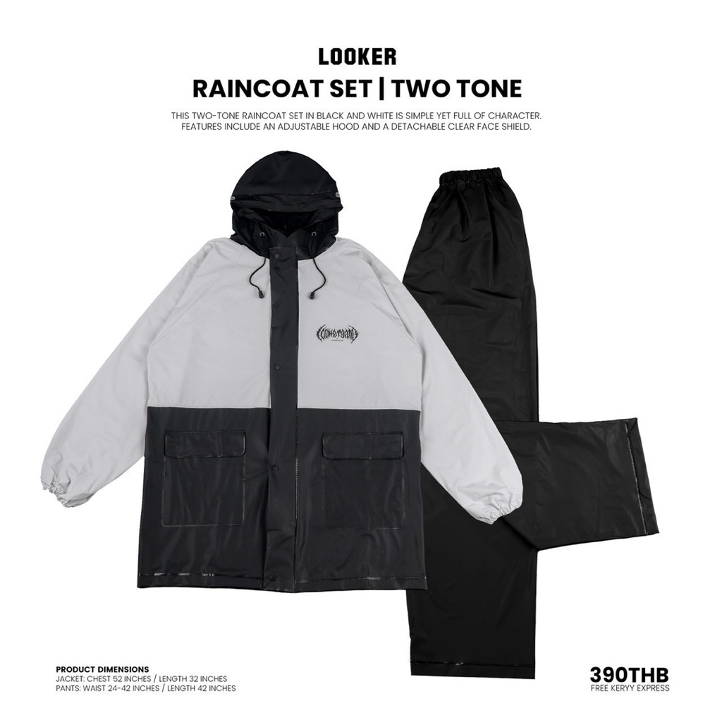 LOOKER RAINCOAT SET / TWO-TONE (ชุดเซ็ตกันฝนเสื้อพร้อมกางเกง)