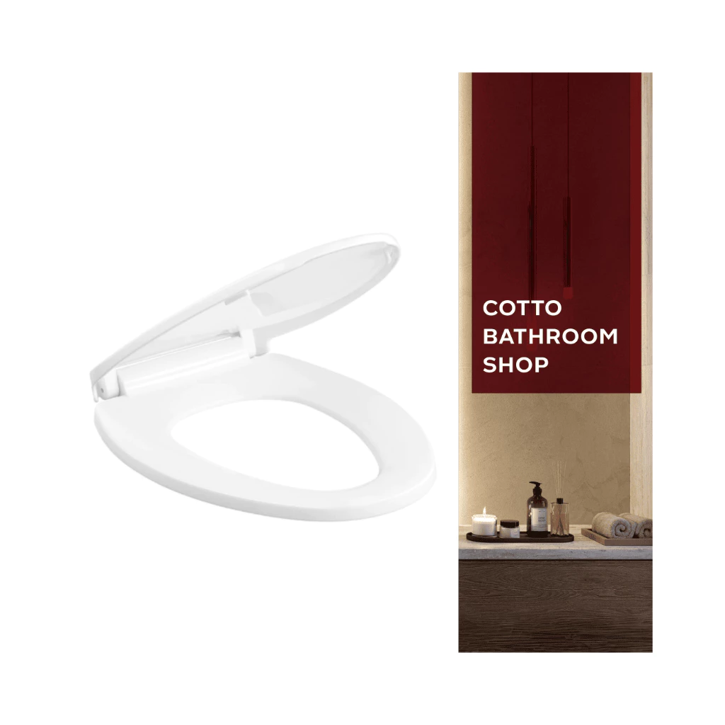 COTTO ฝารองนั่ง SEMI-ELONGATE (SOFT CLOSE) รุ่น C91251 WH Elongate S/L Soft