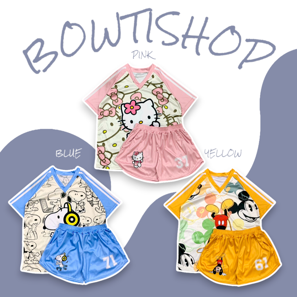 ( OAFSMSET20 ) ชุดเซท คอวี Kawaii คิตมิ้ก 3สี sport ฟรีไซส์/พลัสไซส์