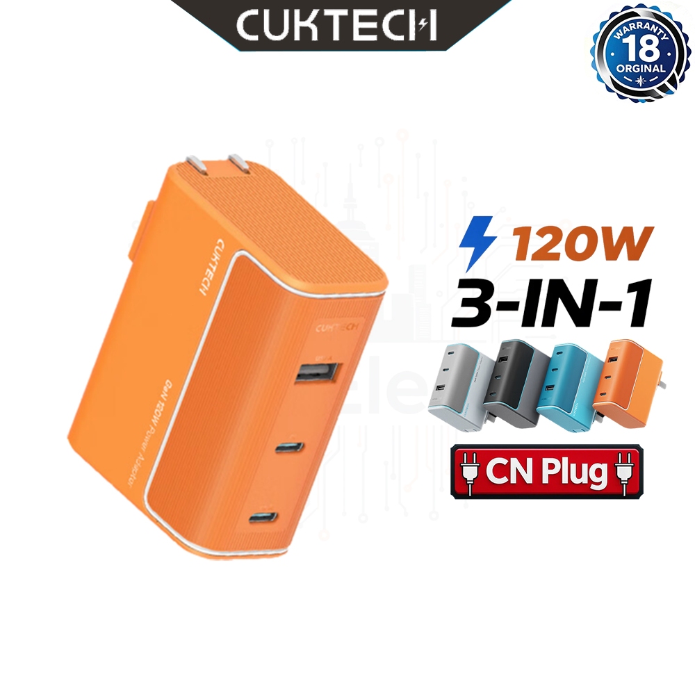 cuktech GaN3  หัวชาร์จเร็ว 120W 3 พอร์ต รองรับ PD3.0 , PPS , QC3.0-AD1003 / AD1003T / CMC610