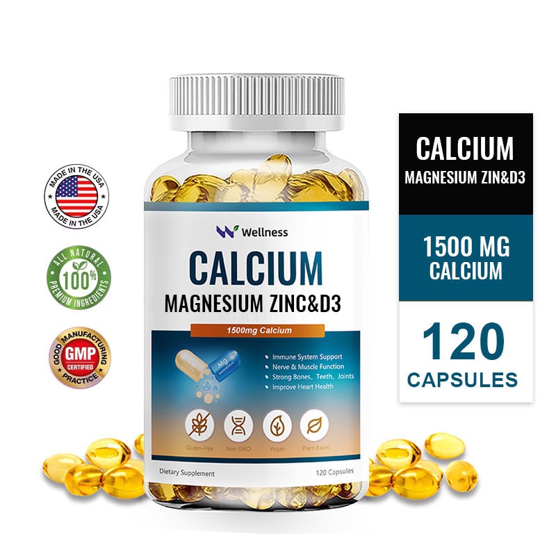 Wellness Calcium Magnesium Zinc For Immune System Support Nerve & Muscle Function Improve Heart Health