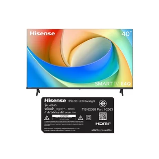 ไฮเซ่นส์ สมาร์ททีวี VIDAA FHD ขนาด 40 นิ้ว สีดำ รุ่น 40E4Q HISENSE SMART TV VIDAA FHD 40 INCH BLACK MODEL 40E4Q