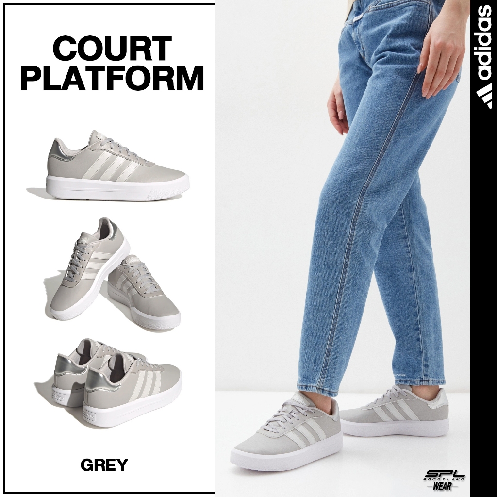 Adidas อาดิดาส รองเท้าผ้าใบ รองเท้าผู้หญิง W Court Platform ID1970 (2000)
