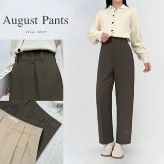 VILA | AUGUST PANTS TM32 กางเกงทรงบอย ปัก VILA ที่หูเข็มขัด