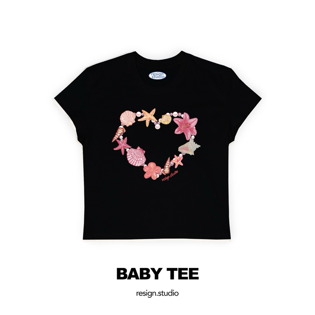 resign.studio - Baby tee ลาย Heart of the Ocean🌊💞