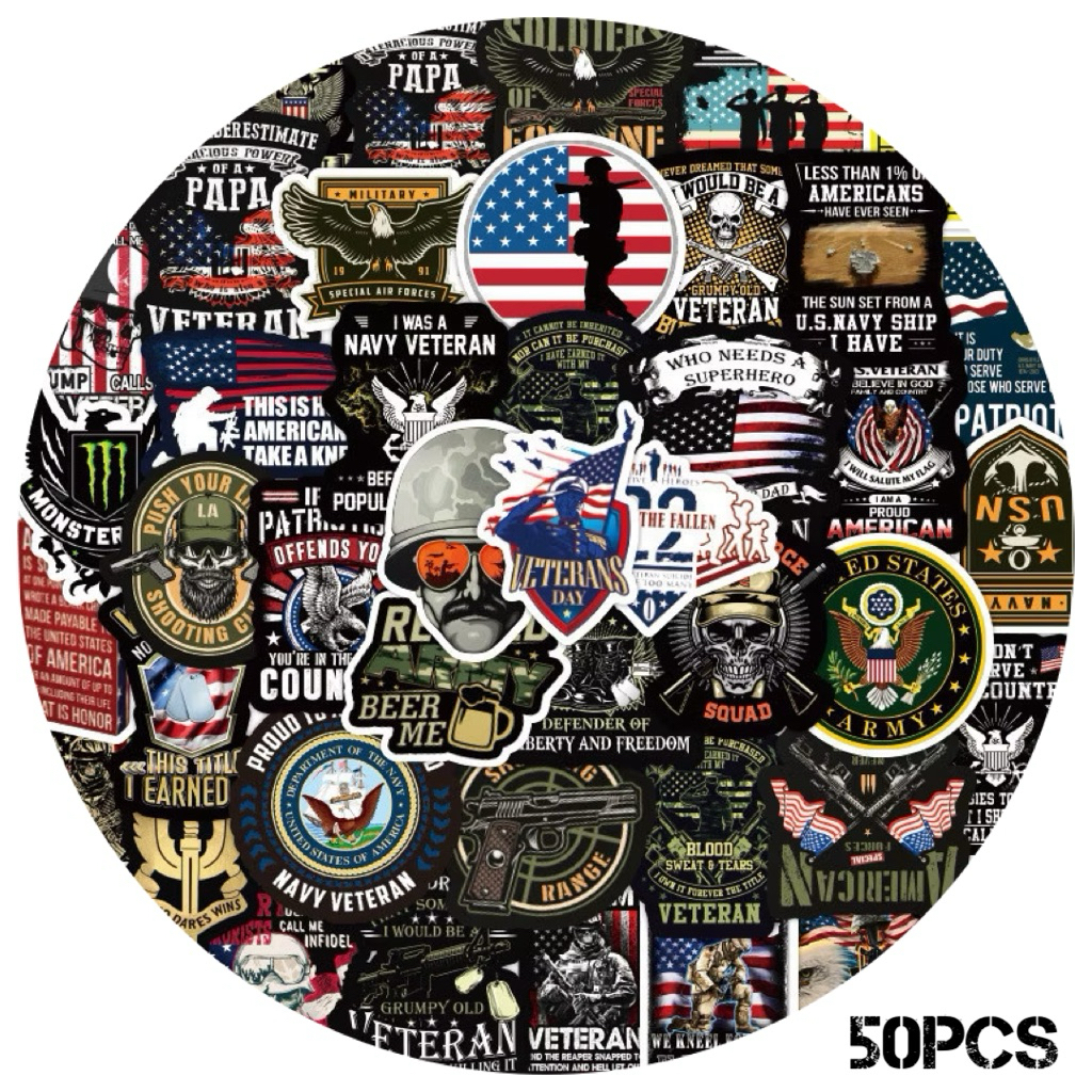 สติ๊กเกอร์ Army 191 หน่วยรบ 50ชิ้น ดุดัน America สติกเกอร์ ทหาร กองทัพ ตำรวจ ติด soldier รถถัง อเมริกา tanks american