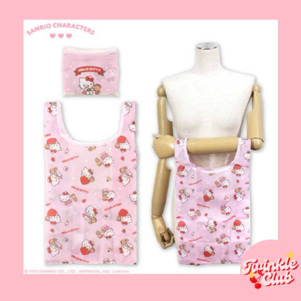 พร้อมส่ง💕 ถุงeco bag ถุงผ้าช็อปปิ้ง kitty sanrio🇯🇵