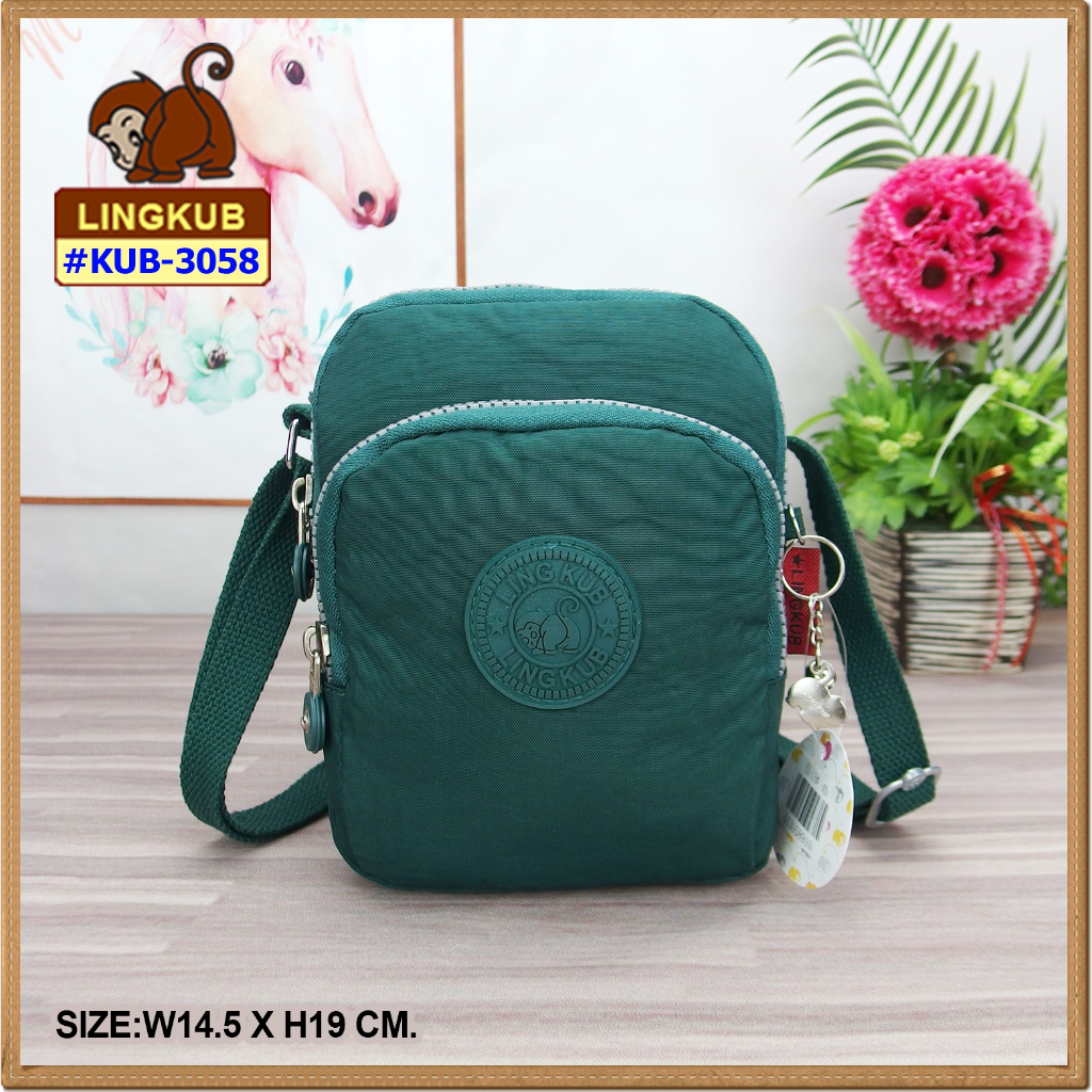 KUB-3058 กระเป๋าสะพายใบเล็ก 3 ช่องซิป
