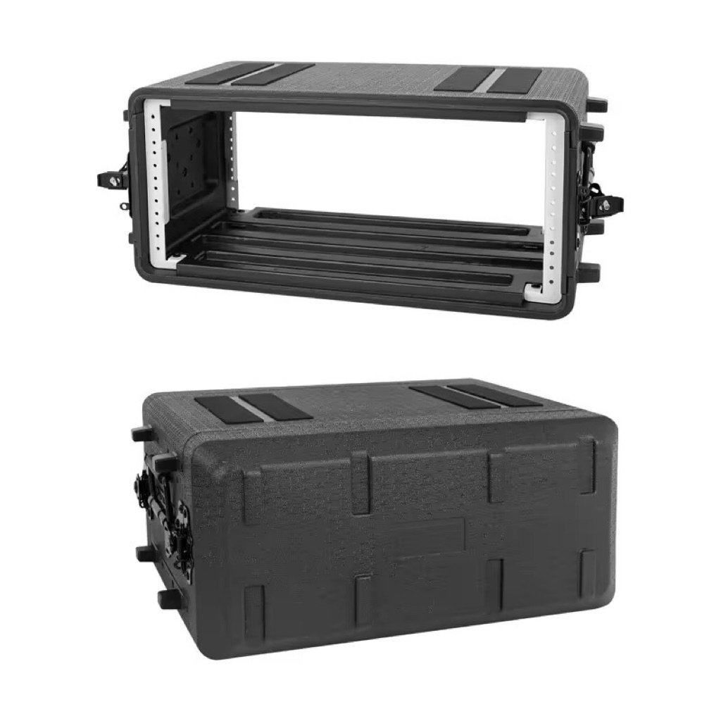 กล่อง rack 4 u ลึก 10 นิ้ว PE Case แร็คพลาสติกอย่างดี  HDPE Flight Case 4U ลึก 10 นิ้ว