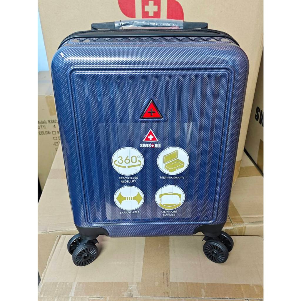 Swis Airs กระเป๋าเดินทางล้อลาก  ขนาด 16 นิ้ว ล้อหมุนรอบ 360° Polycarbonate รุ่น KS999 มีช่องวางขวดน้