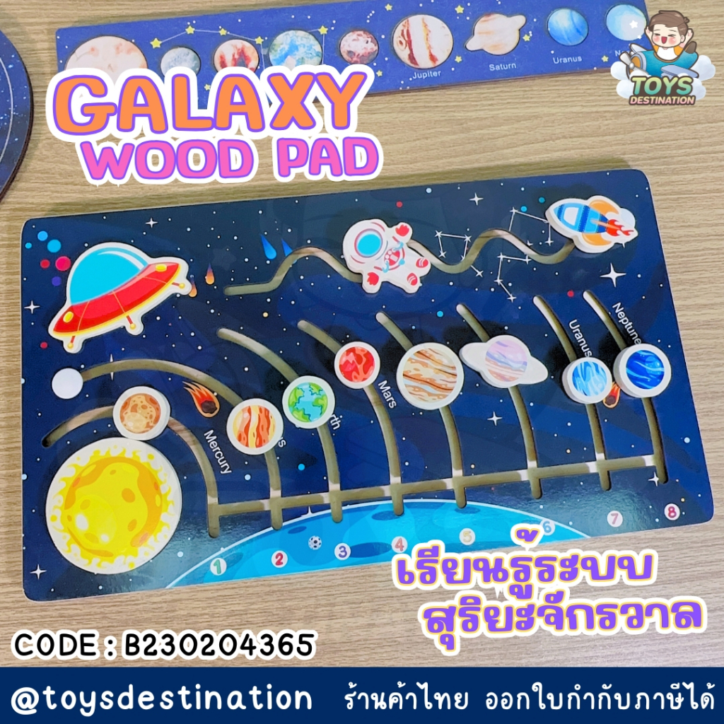 พร้อมส่งในไทย ของเล่นไม้อวกาศ จิ๊กซอว์ไม้ ระบบสุริยะ สุริยะจักรวาล Solar System Galaxy Wood Pad B230204365