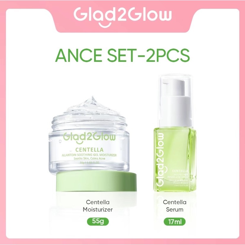 Glad2Glow Centella Allantoin Soothing Gel Moisturizer (ครีมมอยเจอไรเซอร์สำหรับผิวหน้า) 55กรัม Glad2G