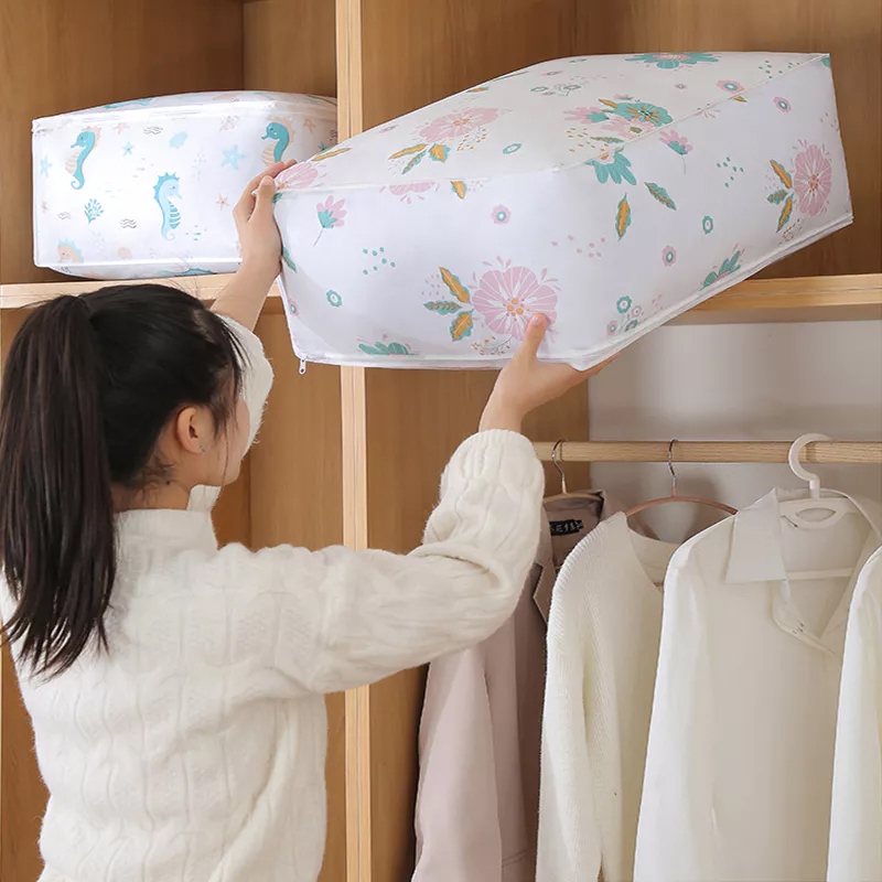 ถุงเก็บผ้านวม ผ้าห่ม เสื้อผ้า กันฝุ่นกันแมลง กันน้ำ พับเก็บได้ - 1