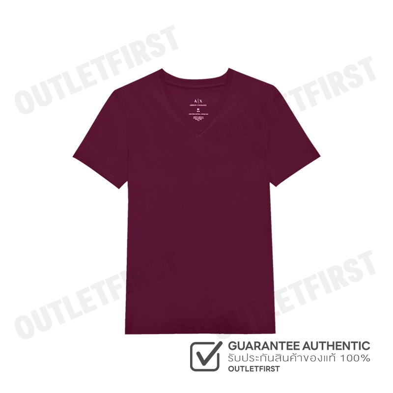 ARMANI EXCHANGE รุ่น SLIM FIT T-SHIRT IN PIMA COTTON JERSEY CODE: 8NZT75 ZJA5Z 14BC เสื้อยืดคอวี เสื