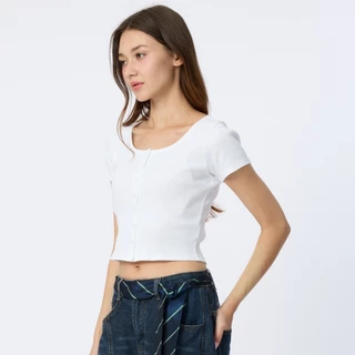 BODY GLOVE Women's Essential Button Up Cropped T-Shirt 2025 เสื้อยืดครอปแขนสั้น ผู้หญิง รวมสี