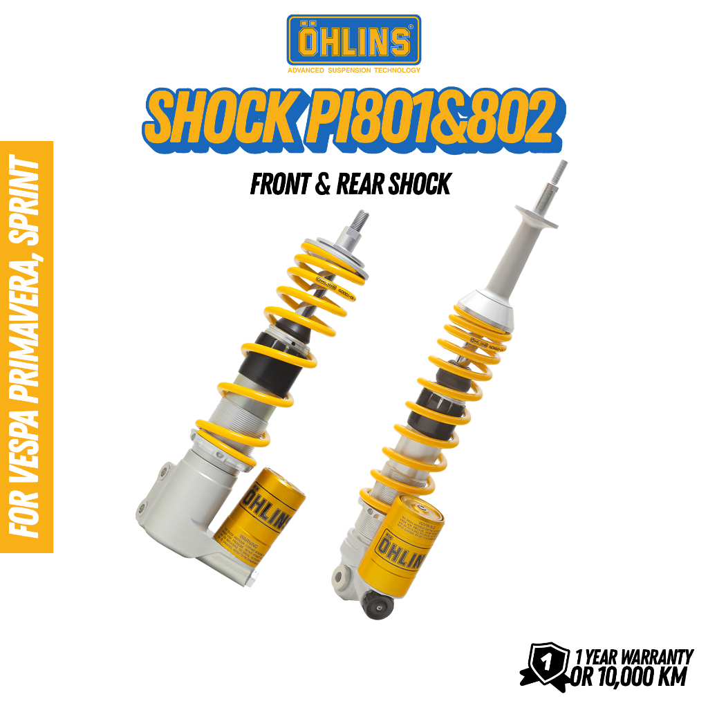 โช้ค OHLINS หน้า-หลัง สำหรับ VESPA (PRIMAVERA, SPRINT) ABS (PI801,PI802)