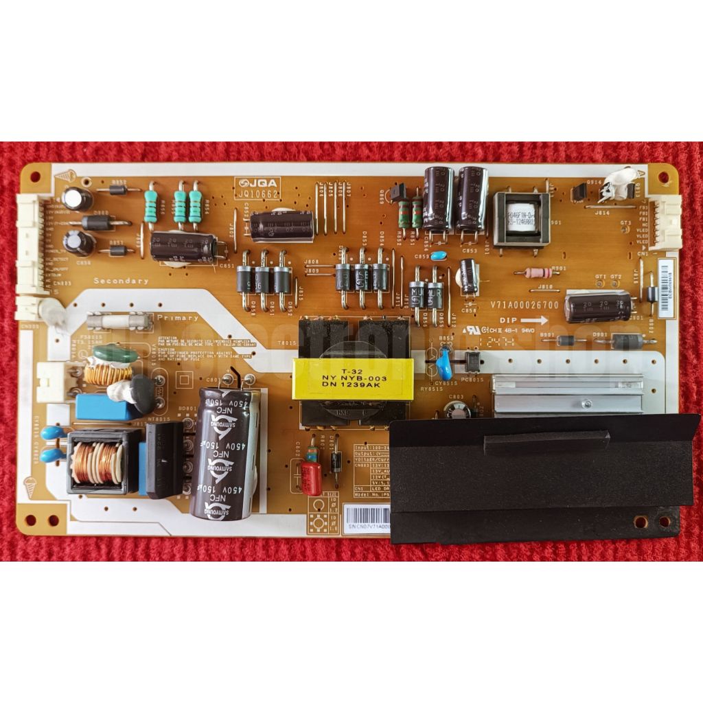 เพาเวอร์ซัพพลายทีวี TOSHIBA สำหรับรุ่น 32PB200T , 32PU200T พาสบอร์ด V71A00026700