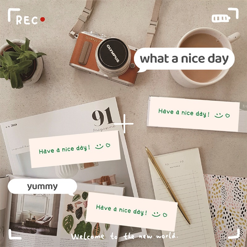 ( LY ) สติกเกอร์ปิดผนึกภาษาอังกฤษ HAVE A NICE DAY ,Good day สติกเกอร์ตกแต่งกล่องของขวัญ ( 120 ดวง/ม้วน )