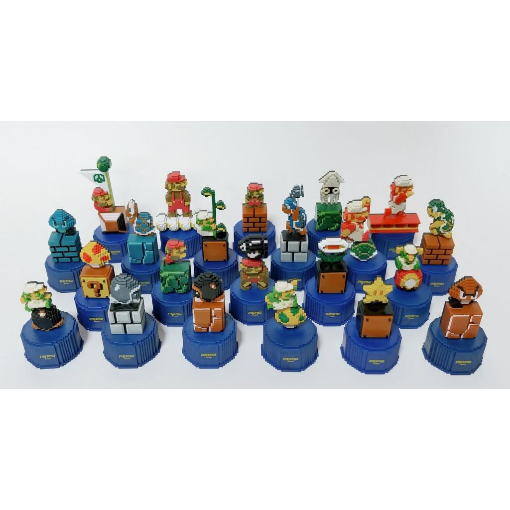 Super Mario Bros. PEPSI DOT BOTTLE CAP COLLECTION Pepsi x Mario Pepsi Twist ฝาเป๊ปซี่ มาริโอ้ ปี 200