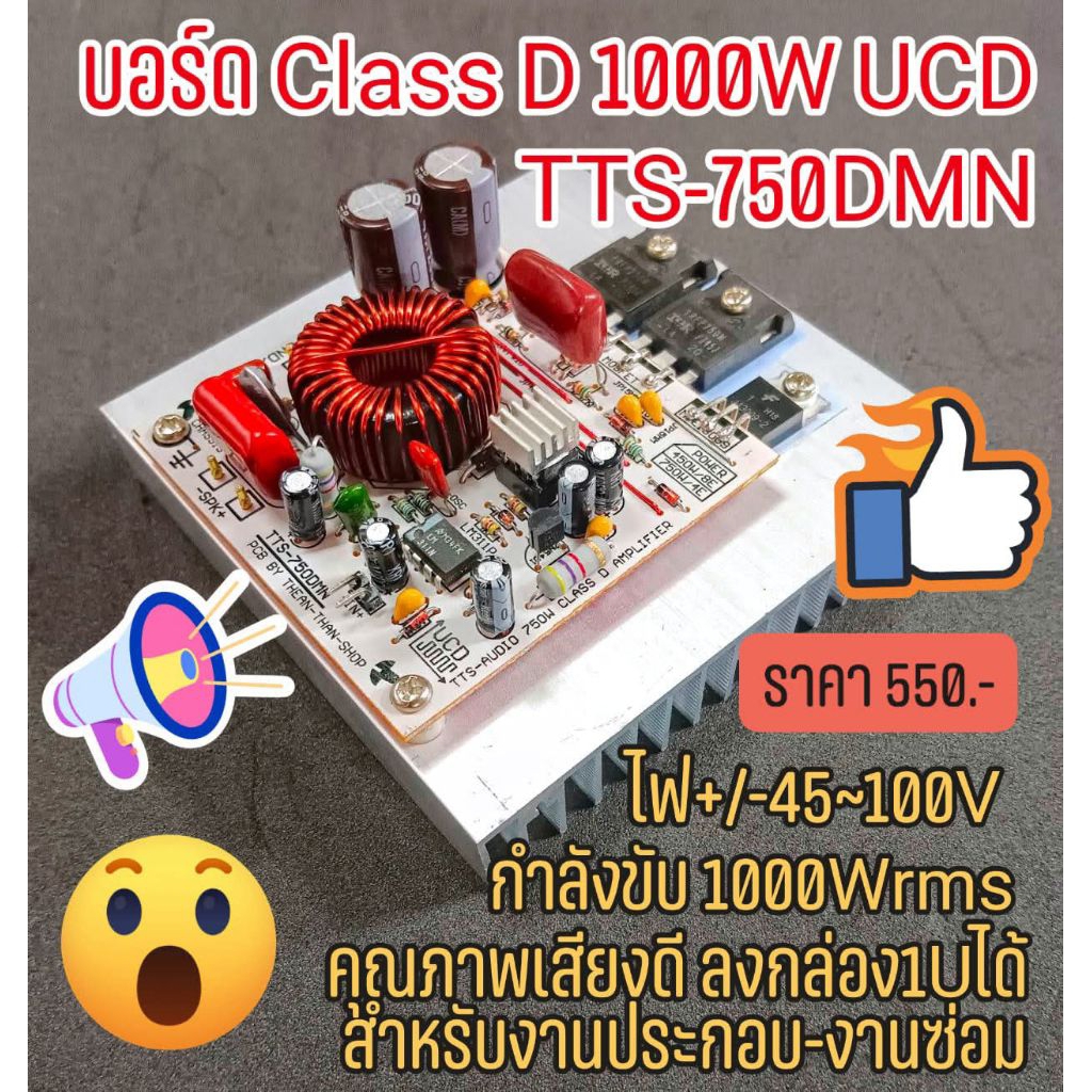 TTS-750DMN แบบนอน บอร์ดคลาสดี, Class D โมโน750W